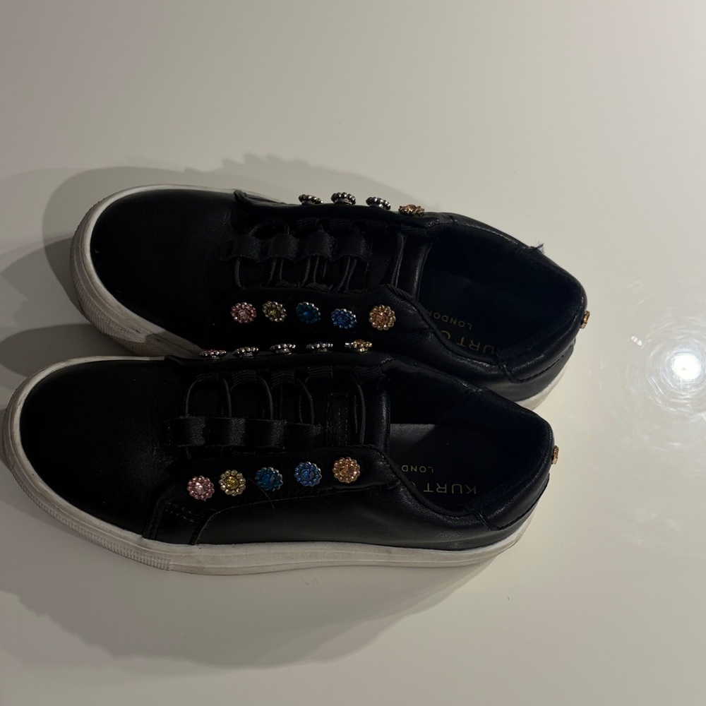 Kurt Geiger Kids Black Sneakers with Multicolored Gem Accents